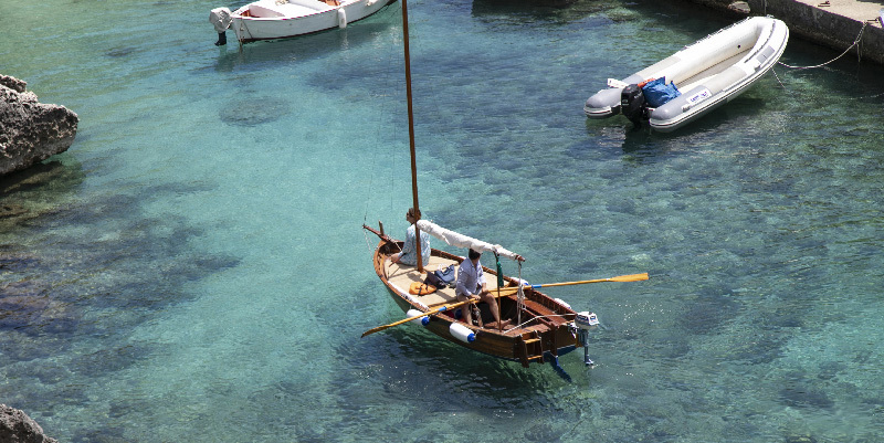 Puglia fishing boat in the ocean